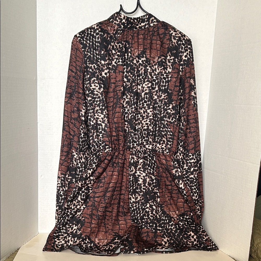 Animal Print Long Sleeve Dress